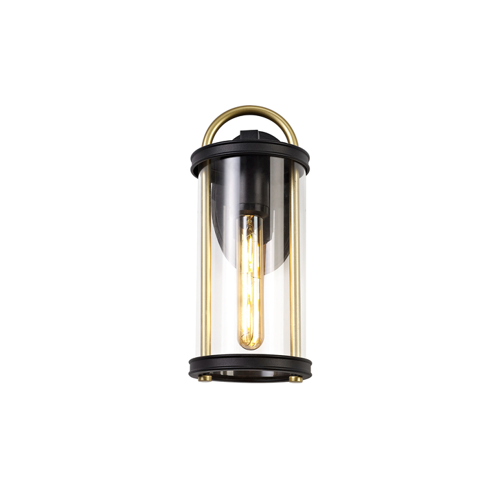 Idolite Gongga Black/Gold Small Exterior Wall Light - IP54