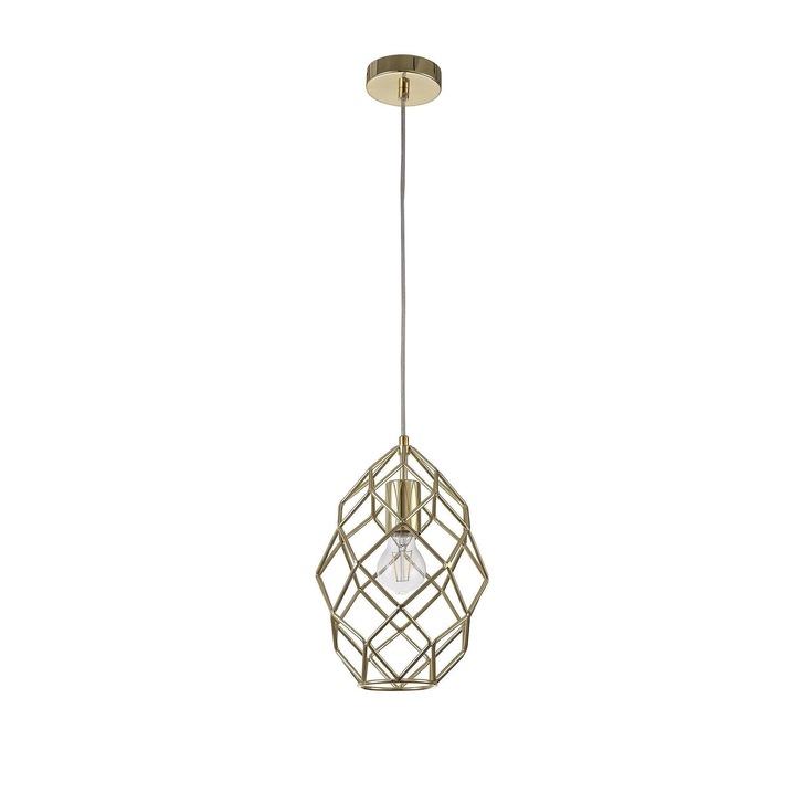 Idolite Greenford Polished Brass Cylinder Single Pendant