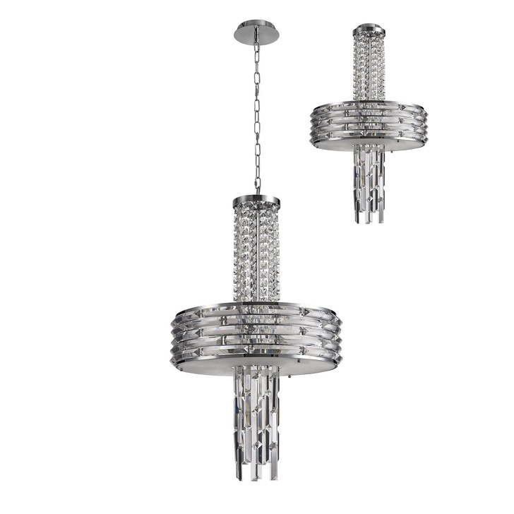 Idolite Harlsden Polished Chrome Crystal Pendant