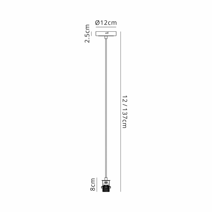 Idolite Haughton IP 1.3m 1 Light Pendant (FRAME ONLY), 1 x E14, Satin Nickel/Satin Black