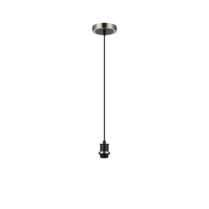 Idolite Haughton IP 1.3m 1 Light Pendant (FRAME ONLY), 1 x E14, Satin Nickel/Satin Black