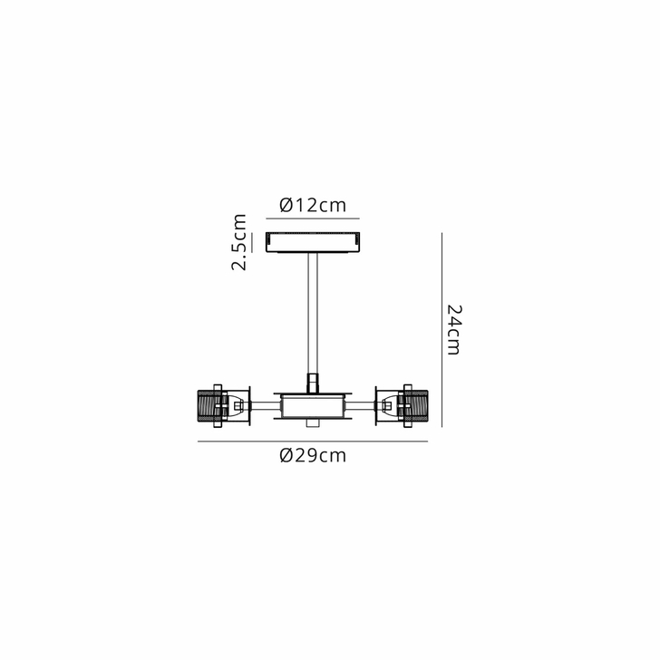 Idolite Haughton IP Semi Ceiling (FRAME ONLY), 3 x E14, Satin Nickel/Satin Black