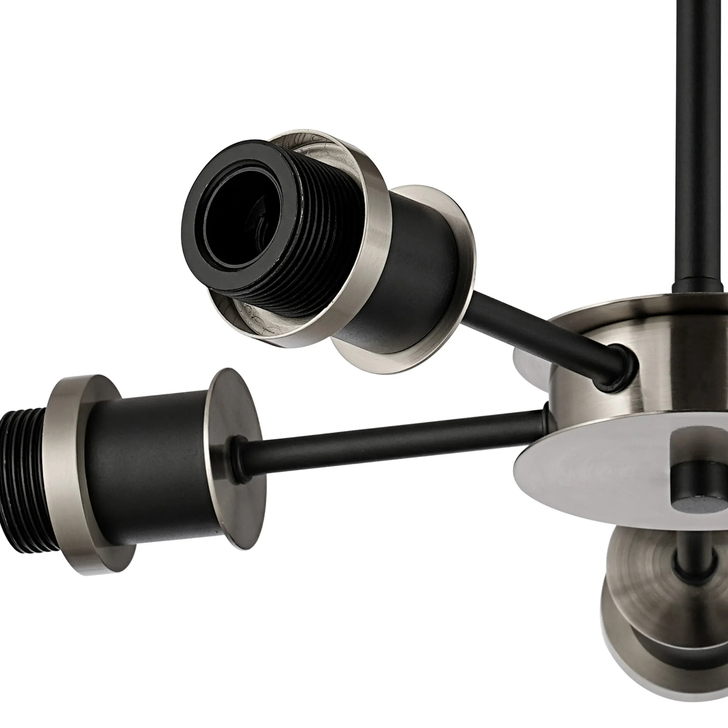 Idolite Haughton IP Semi Ceiling (FRAME ONLY), 5 x E14, Satin Nickel/Satin Black