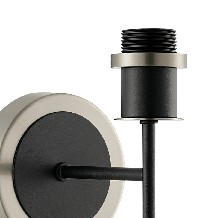 Idolite Haughton IP Wall Light Switched (FRAME ONLY), 1 x E14, Satin Nickel/Satin Black