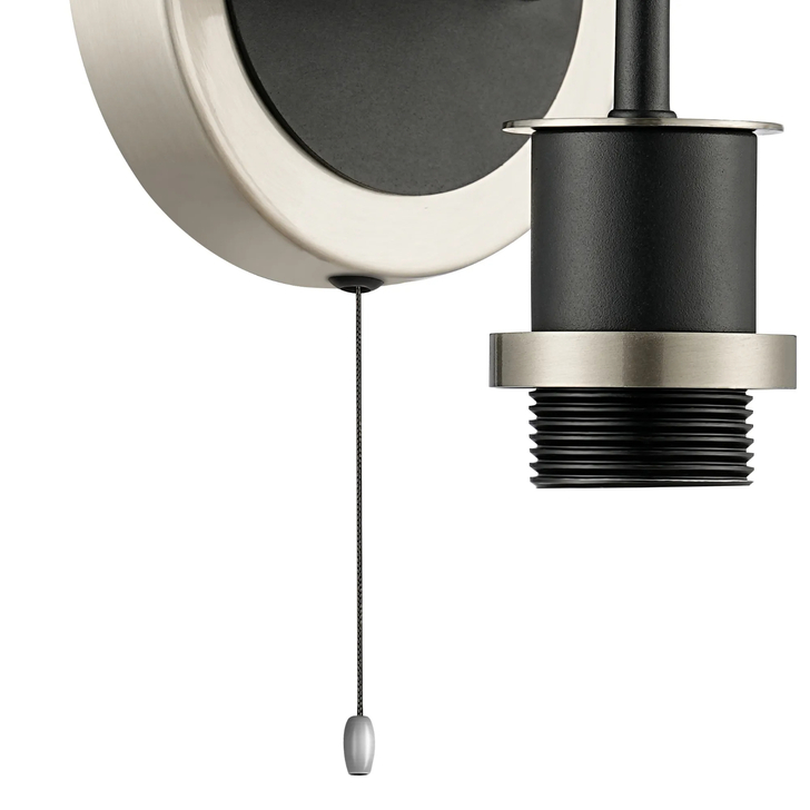 Idolite Haughton IP Wall Light Switched (FRAME ONLY), 2 x E14, Satin Nickel/Satin Black