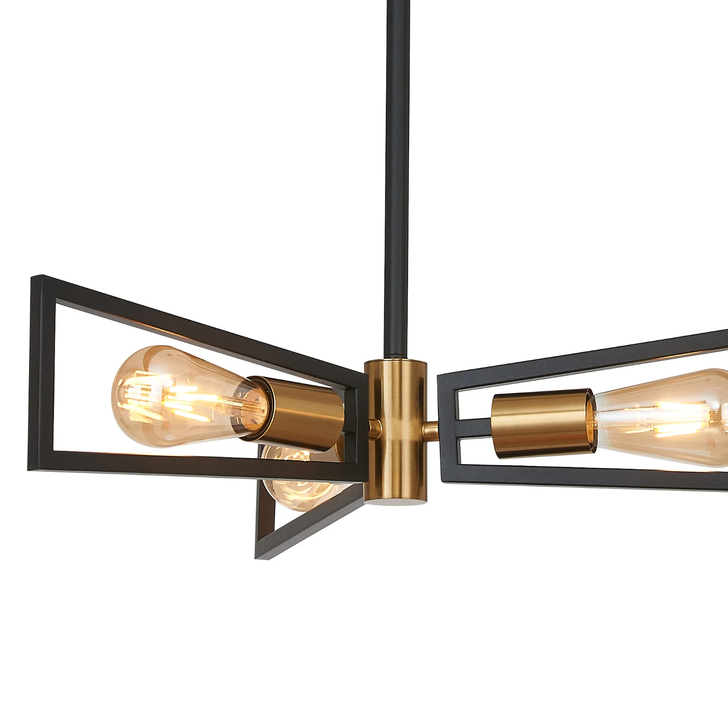 Idolite Helm Gold & Satin Black 3 Light Pendant