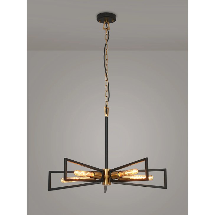 Idolite Helm Gold & Satin Black 5 Light Pendant