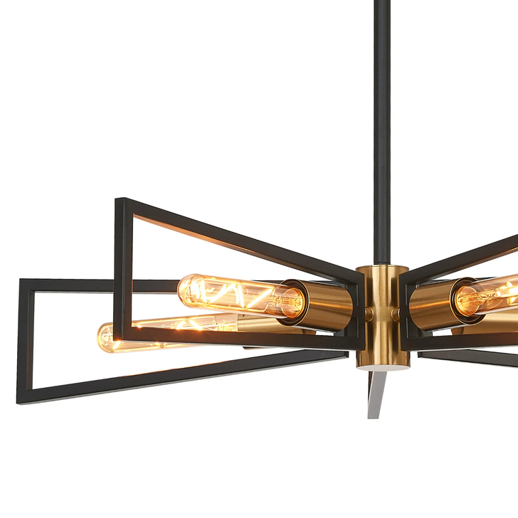Idolite Helm Gold & Satin Black 5 Light Pendant