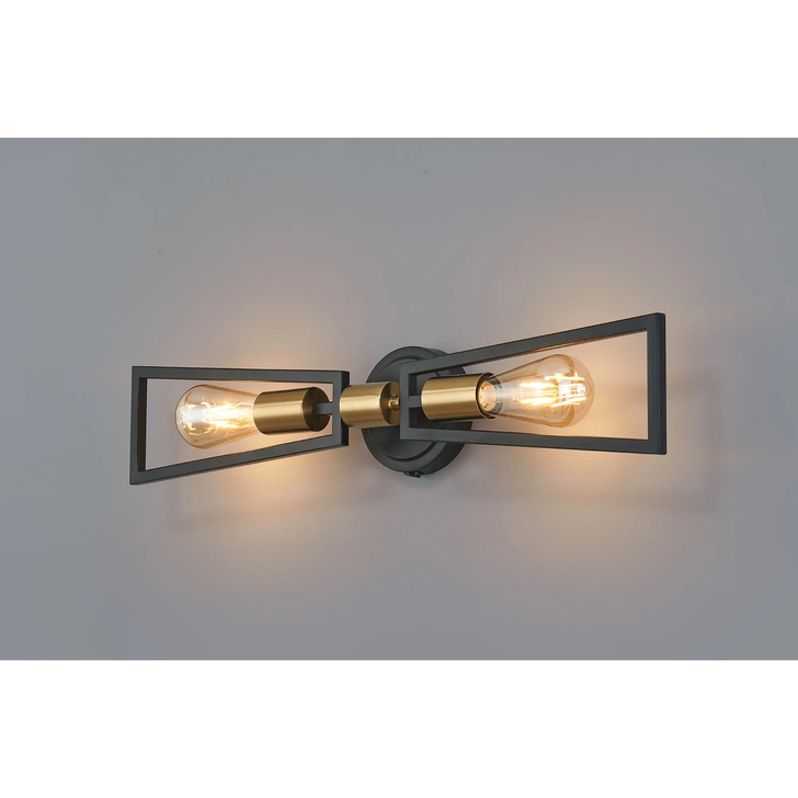 Idolite Helm Gold & Satin Black Double Wall Light