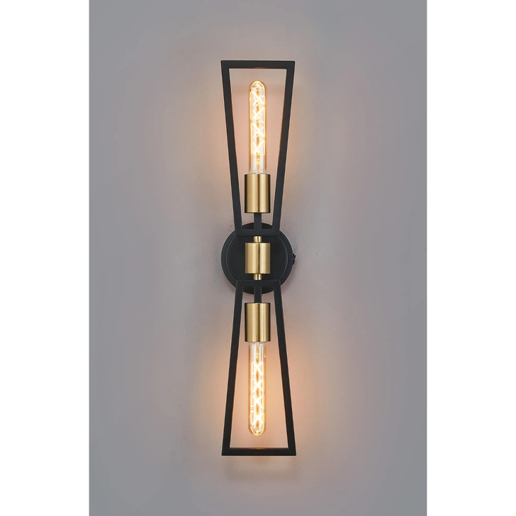 Idolite Helm Gold & Satin Black Double Wall Light