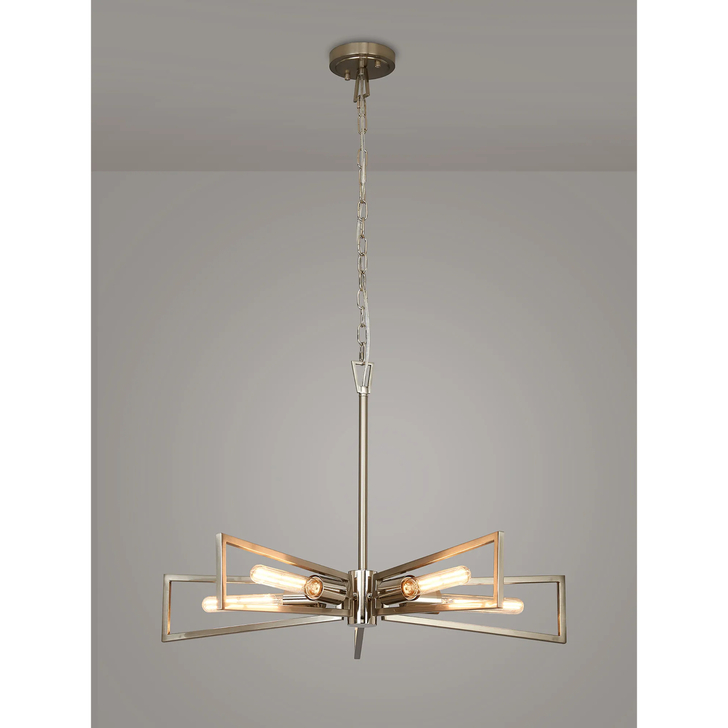 Idolite Helm Satin Nickel & Polished Nickel 5 Light Pendant