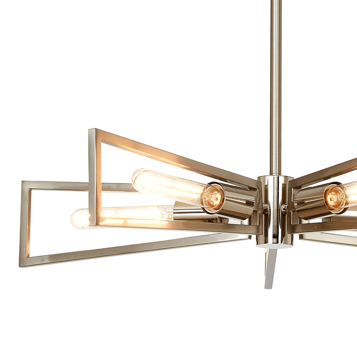 Idolite Helm Satin Nickel & Polished Nickel 5 Light Pendant