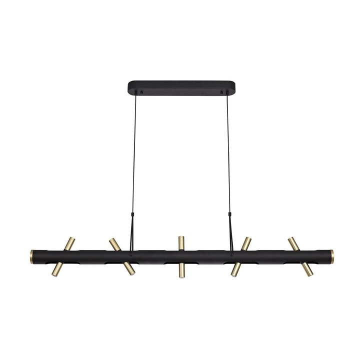 Idolite Himalaya Sand Black Finish 10 Light LED Bar Pendant - 3000K