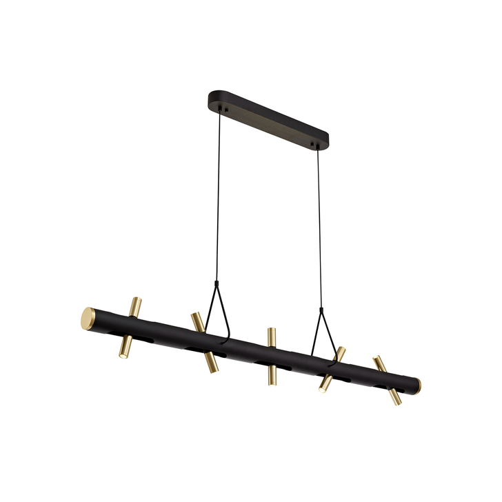 Idolite Himalaya Sand Black Finish 10 Light LED Bar Pendant - 3000K