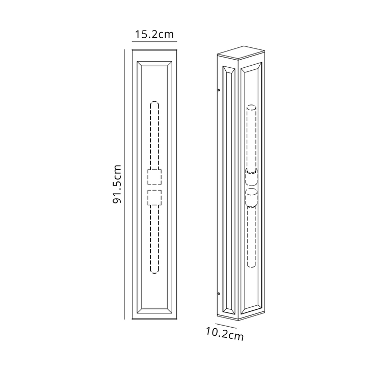 Idolite Hume Large Twin Anthracite Exterior Wall Lamp - IP54