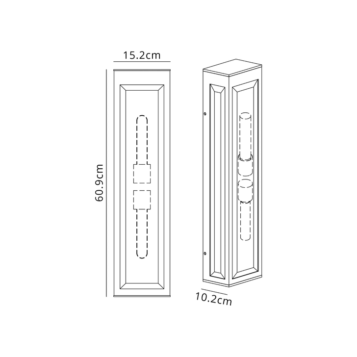 Idolite Hume Medium Twin Anthracite Exterior Wall Lamp - IP54