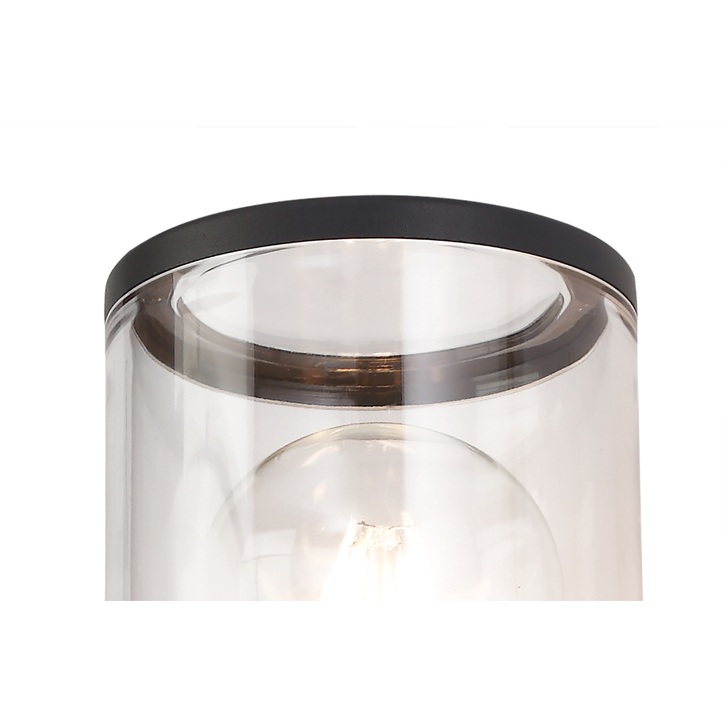 Idolite Hutt Anthracite 2 Light Exterior Wall Light Complete With Clear Glasses - IP54