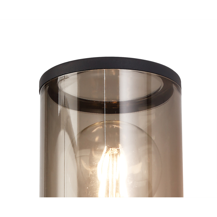 Idolite Hutt Anthracite 2 Light Exterior Wall Light Complete With Smoked Glasses - IP54