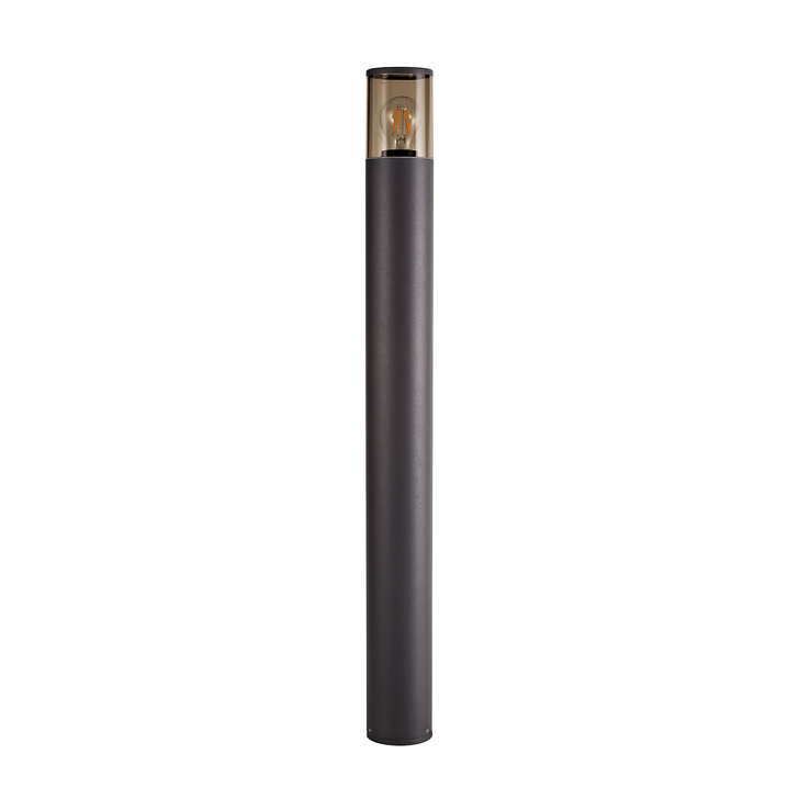 Idolite Hutt Anthracite 90CM Exterior Post Lamp Complete With Smoked Glass - IP54