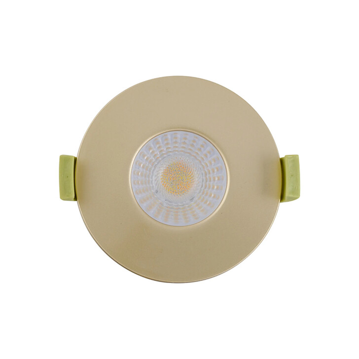Idolite Imre 4/6/8W: Triac Dimmable 4CCT LED Fire Rated Downlight: Champagne Gold Fascia: Cut Out: 70mm: 400/600/800lm: 60 Deg: IP65 DRIVER INC 5yrs Wrnty