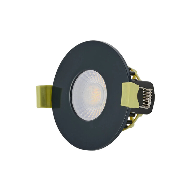 Idolite Imre 4/6/8W: Triac Dimmable 4CCT LED Fire Rated Downlight: Charcoal Fascia: Cut Out: 70mm: 400/600/800lm: 60 Deg: IP65 DRIVER INC. 5yrs Wrnty
