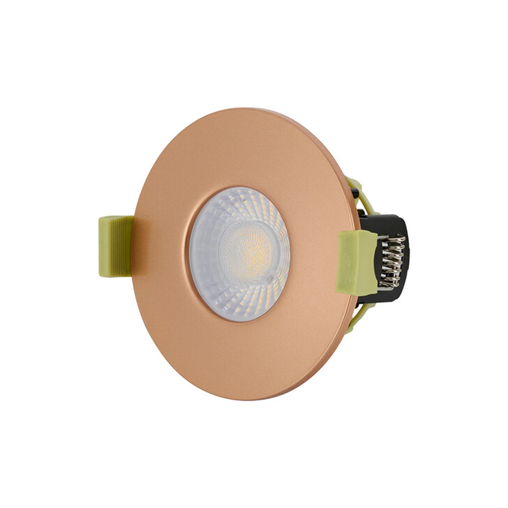 Idolite Imre 4/6/8W: Triac Dimmable 4CCT LED Fire Rated Downlight: Copper Fascia: Cut Out: 70mm: 400/600/800lm: 60 Deg: IP65 DRIVER INC. 5yrs Wrnty