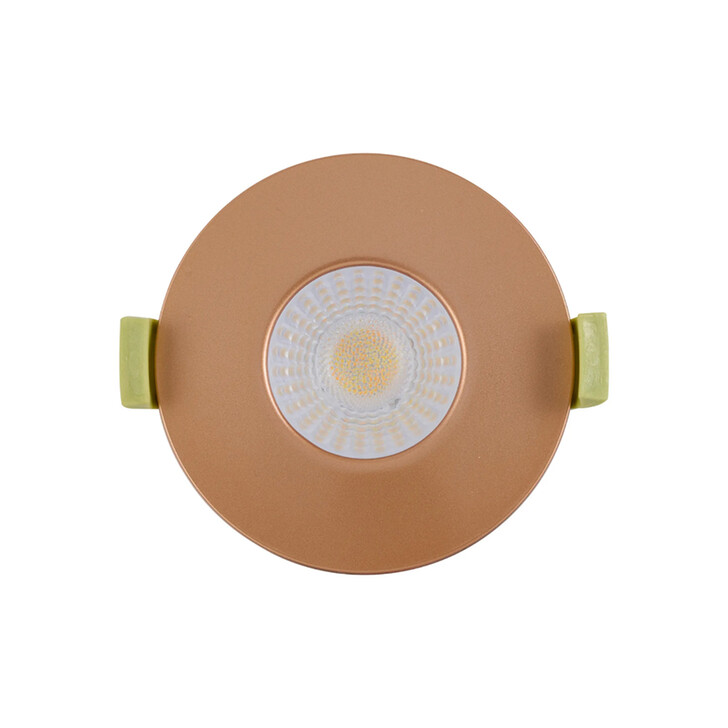 Idolite Imre 4/6/8W: Triac Dimmable 4CCT LED Fire Rated Downlight: Copper Fascia: Cut Out: 70mm: 400/600/800lm: 60 Deg: IP65 DRIVER INC. 5yrs Wrnty