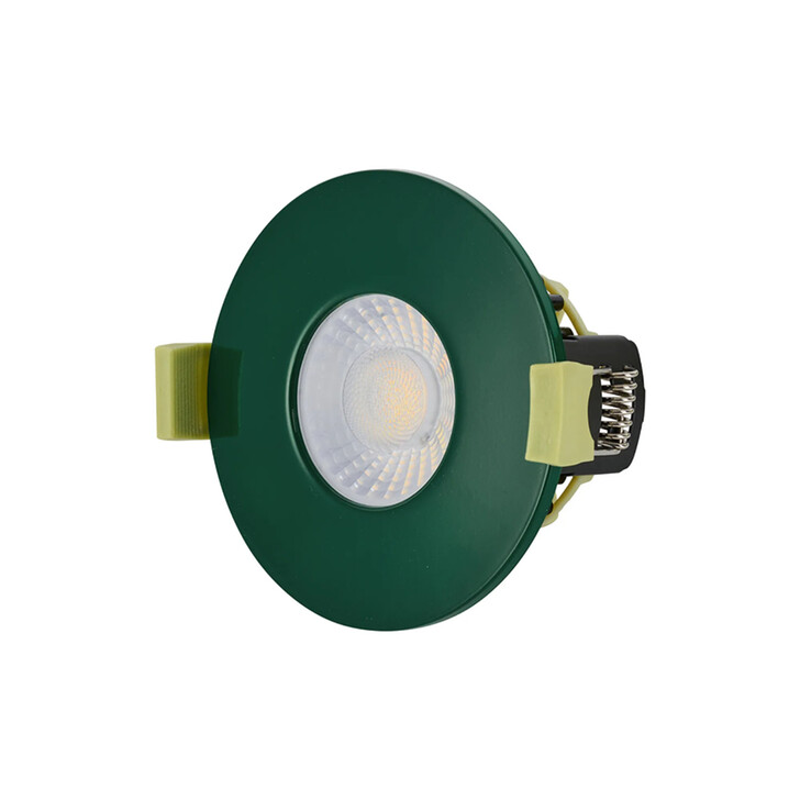 Idolite Imre 4/6/8W: Triac Dimmable 4CCT LED Fire Rated Downlight: Dark Green Fascia: Cut Out: 70mm: 400/600/800lm: 60 Deg: IP65 DRIVER INC. 5yrs Wrnty
