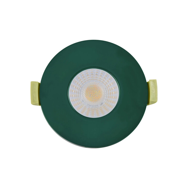 Idolite Imre 4/6/8W: Triac Dimmable 4CCT LED Fire Rated Downlight: Dark Green Fascia: Cut Out: 70mm: 400/600/800lm: 60 Deg: IP65 DRIVER INC. 5yrs Wrnty