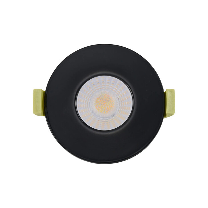 Idolite Imre 4/6/8W: Triac Dimmable 4CCT LED Fire Rated Downlight: Gloss Black Fascia: Cut Out: 70mm: 400/600/800lm: 60 Deg: IP65 DRIVER INC. 5yrs Wrnty