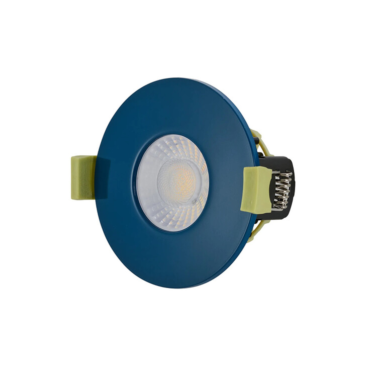 Idolite Imre 4/6/8W: Triac Dimmable 4CCT LED Fire Rated Downlight: Ocean Blue Fascia: Cut Out: 70mm: 400/600/800lm: 60 Deg: IP65 DRIVER INC. 5yrs Wrnty