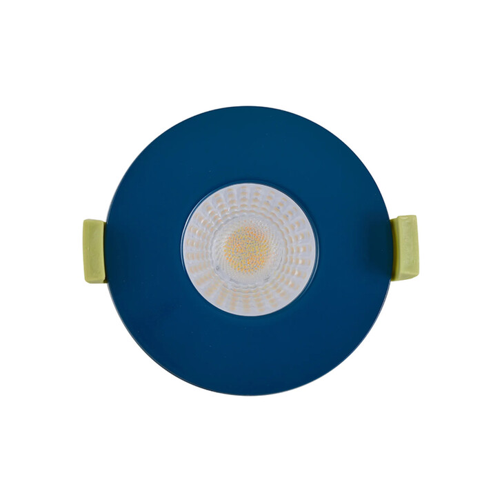 Idolite Imre 4/6/8W: Triac Dimmable 4CCT LED Fire Rated Downlight: Ocean Blue Fascia: Cut Out: 70mm: 400/600/800lm: 60 Deg: IP65 DRIVER INC. 5yrs Wrnty
