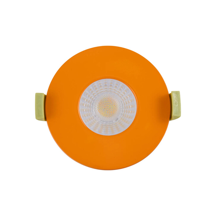 Idolite Imre 4/6/8W: Triac Dimmable 4CCT LED Fire Rated Downlight: Orange Fascia: Cut Out: 70mm: 400/600/800lm: 60 Deg: IP65 DRIVER INC. 5yrs Wrnty