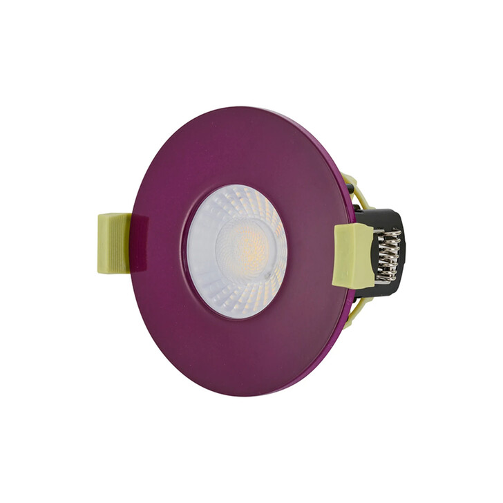 Idolite Imre 4/6/8W: Triac Dimmable 4CCT LED Fire Rated Downlight: Plum Fascia: Cut Out: 70mm: 400/600/800lm: 60 Deg: IP65 DRIVER INC. 5yrs Wrnty