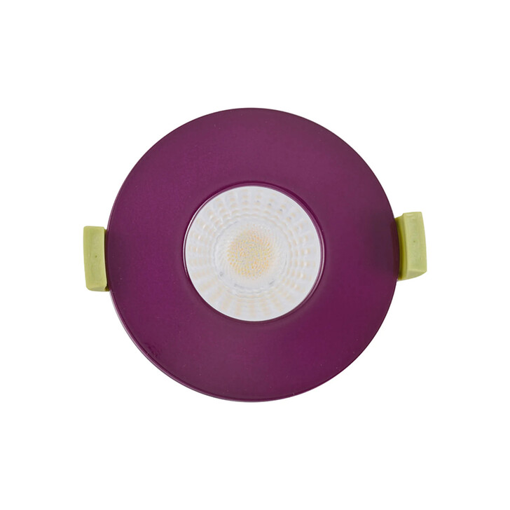 Idolite Imre 4/6/8W: Triac Dimmable 4CCT LED Fire Rated Downlight: Plum Fascia: Cut Out: 70mm: 400/600/800lm: 60 Deg: IP65 DRIVER INC. 5yrs Wrnty