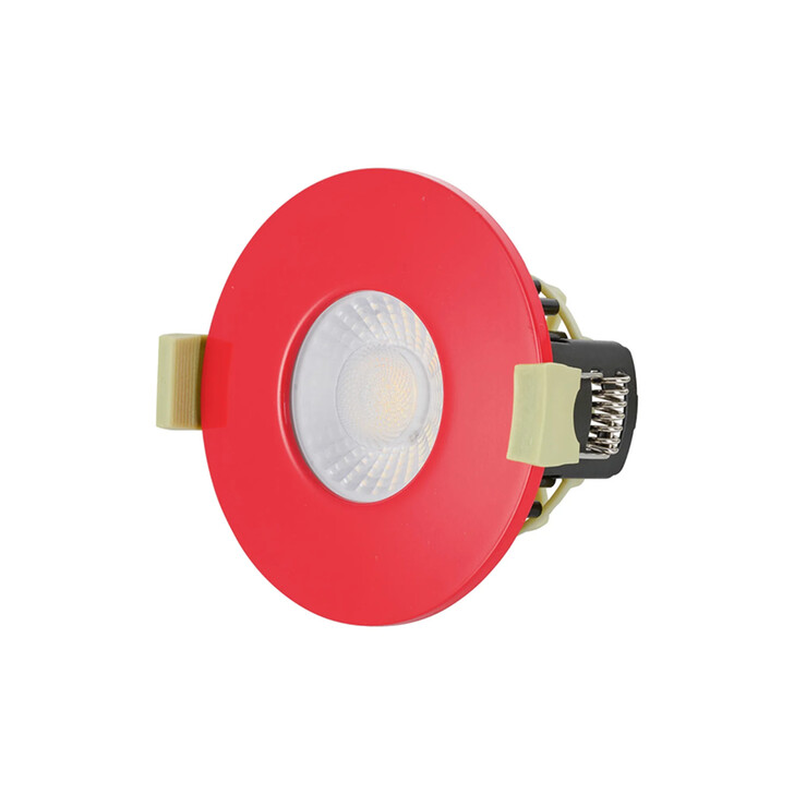 Idolite Imre 4/6/8W: Triac Dimmable 4CCT LED Fire Rated Downlight: Strawberry Fascia: Cut Out: 70mm: 400/600/800lm: 60 Deg: IP65 DRIVER INC. 5yrs Wrnty