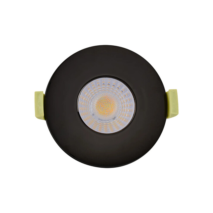 Idolite Imre 4/6/8W: Triac Dimmable 4CCT LED Fire Rated Downlight: With Black Chrome: Cut Out: 70mm: 400/600/800lm: 60 Deg: IP65 DRIVER INC.: 5yrs Wrnty