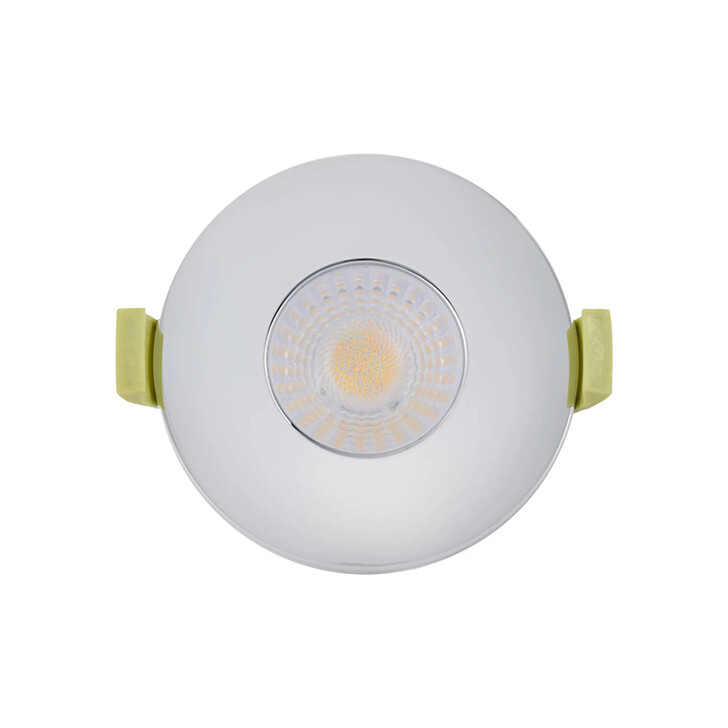 Idolite Imre 4/6/8W: Triac Dimmable 4CCT LED Fire Rated Downlight: With Chrome Fascia: Cut Out: 70mm: 400/600/800lm: 60 Deg: IP65 DRIVER INC.: 5yrs Wrnty
