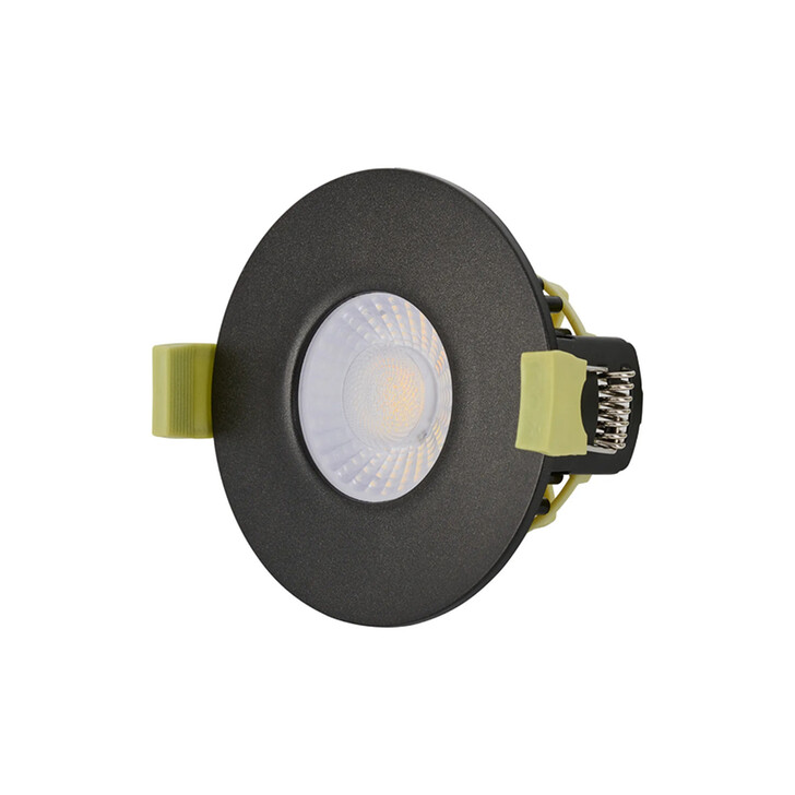 Idolite Imre 4/6/8W: Triac Dimmable 4CCT LED Fire Rated Downlight: With Graphite Fascia: Cut Out: 70mm: 400/600/800lm: 60 Deg: IP65 DRIVER INC. 5yrs Wrnty