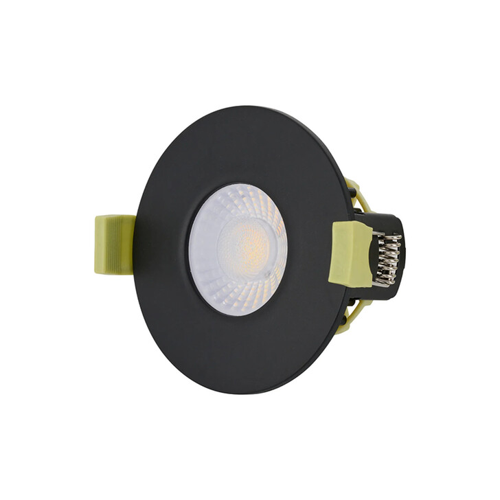 Idolite Imre 4/6/8W: Triac Dimmable 4CCT LED Fire Rated Downlight: With Matt Black: Cut Out: 70mm: 400/600/800lm: 60 Deg: IP65 DRIVER INC.: 5yrs Wrnty
