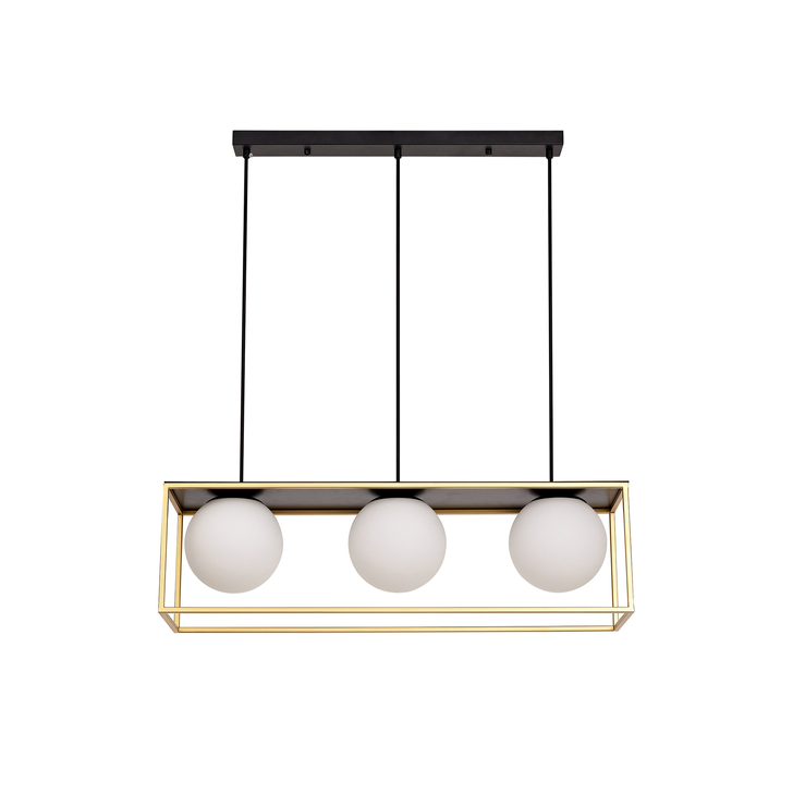 Idolite Julikske Matt Black/Painted Gold 3 Light Island Pendant