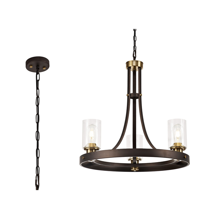 Idolite Karakoram Brown Oxide Finish 3 Light Pendant