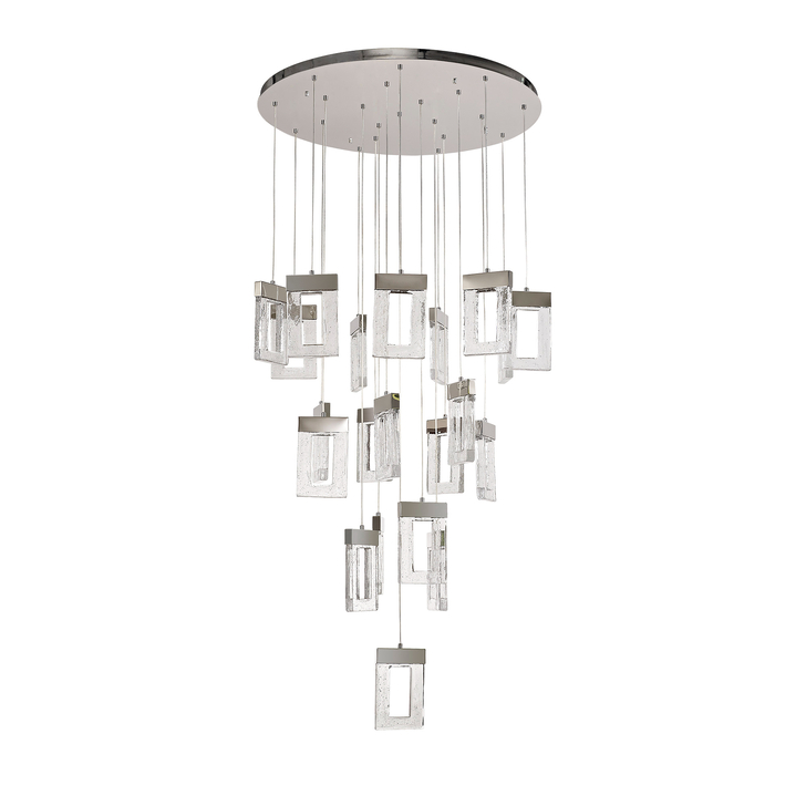 Idolite Karoma Polished Chrome Finish 21 Light LED Pendant - 3000K