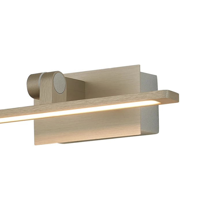 Idolite Killian 30cm Matt Satin Nickel Over Mirror Bathroom Wall Light - 6W LED, 3000K, IP44