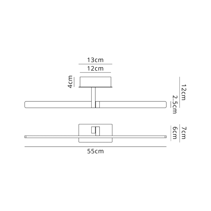 Idolite Killian 55cm Brass Over Mirror Bathroom Wall Light - 10W LED, 3000K, IP44