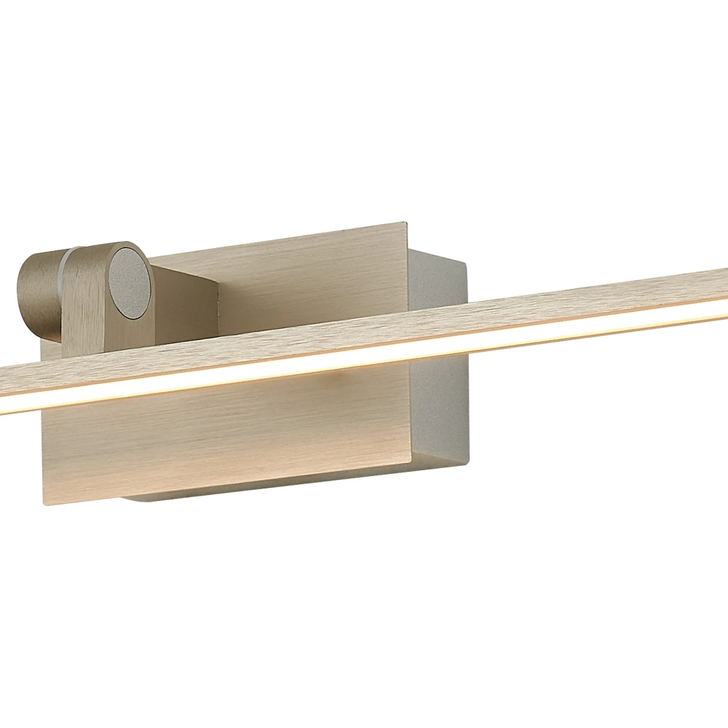 Idolite Killian 55cm Matt Satin Nickel Over Mirror Bathroom Wall Light - 10W LED, 3000K, IP44