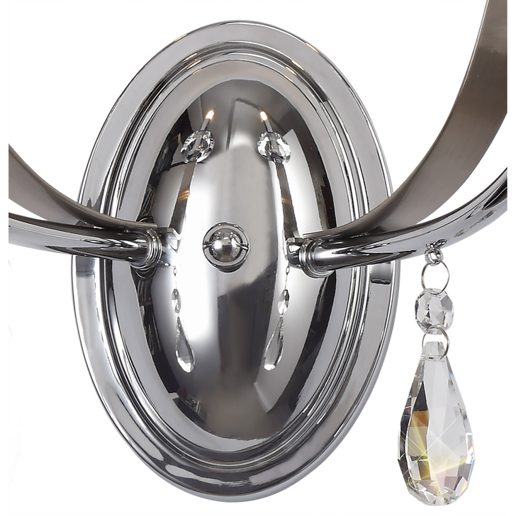 Idolite Kunlun Polished Chrome Finish Double Crystal Wall Light