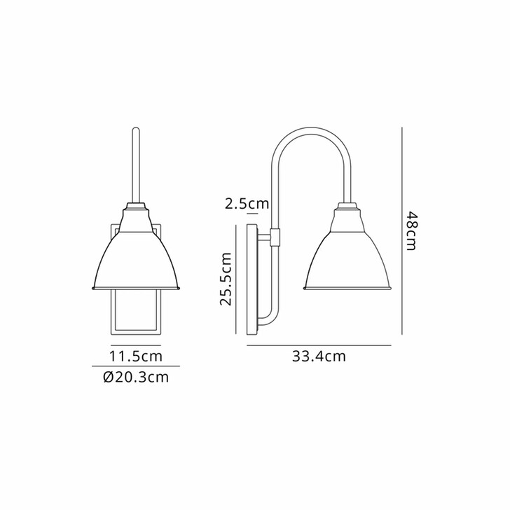 Idolite Leek Oil Rubbed Brass Finish Outdoor Swan Neck Metal Station Lamp - Ip54