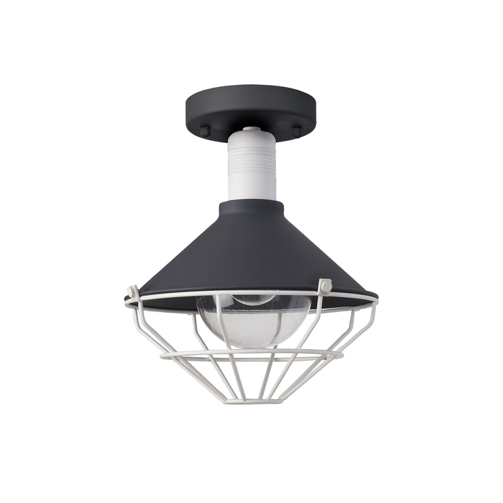 Idolite Lenin Anthracite/Matt White Flush Exterior Ceiling Light - IP65