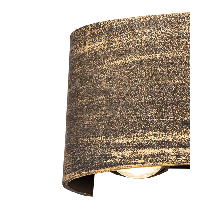 Idolite Leyton Black/Gold Exterior Led Wall Light - 3000K